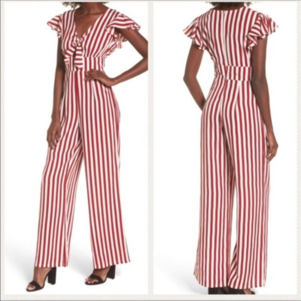 Love, Fire Tie Front Wide Leg Jumpsuit